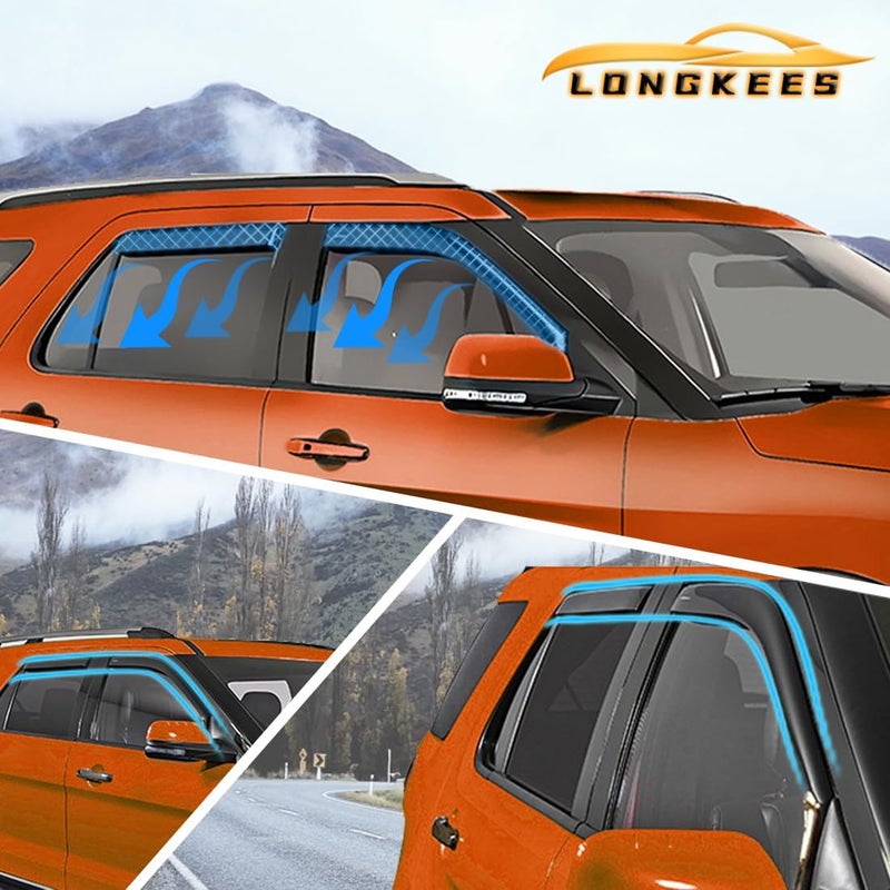 LONGKEES 4 Pieces in-Channel Extra Durable Rain Guards Fit for 2022-2025 Mitsubishi Outlander, Window Deflectors, Window Visors - Image 4